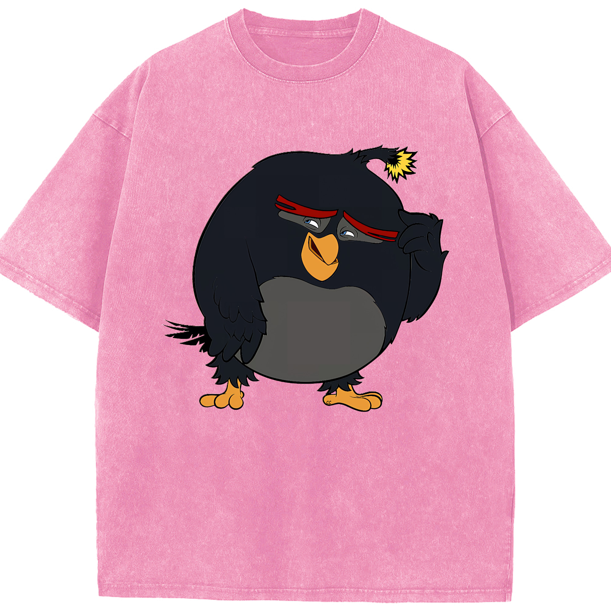 （画像用） Angry Birds アングリーバード 綿100% ヴィンテージ風 半袖Tシャツ（フロントプリント）